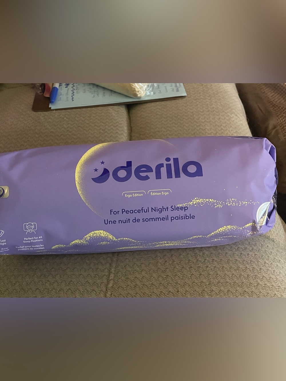 Brand New Derila Ergo Edition Pillow - Purple for Peaceful Night Sleep